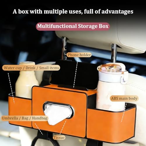 Car Headrest Backseat Organizer, 4 in 1 Multifunctional Vehicle Back Seat - Image 6