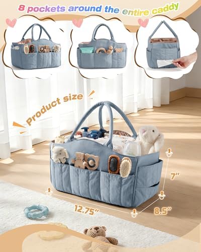 Marscamd Quilted Baby Diaper Caddy - Image 2