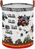 Monster Trucks Laundry Hamper Basket Kid Gift Toy Bin Empty Car Nursery Decor by XHWZOF