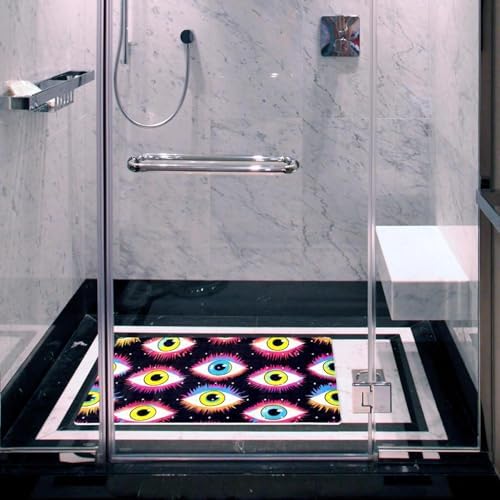 Shower Mat Non Slip 26.8 x 15.1 Inches, Magic Evil Eyes Bathtub Mat Shower - Image 6