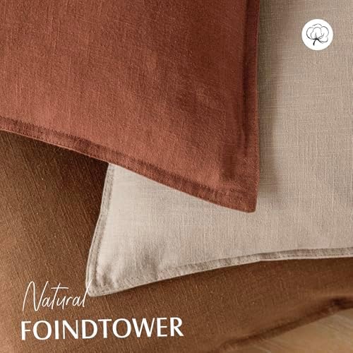 Foindtower Decorative Linen Lumbar Throw Pillow Covers 12x20 Rust Orange - Image 4