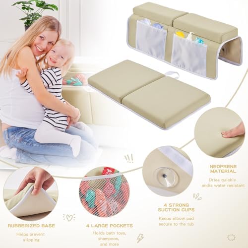 Baby Bath Kneeler and Elbow Rest Pad Set, Bath Kneeling Pad Thick Soft Quick - Image 5