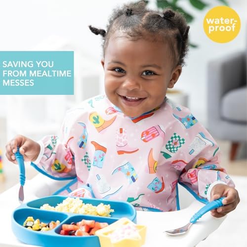 Bumkins Sleeved Bib for Girl or Boy Baby and Toddler for 6-24 Mos, Essential - Image 2