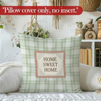 Sage Green Home Sweet Home Throw Pillow Covers, Housewarming Gifts, Farmhouse - Image 2