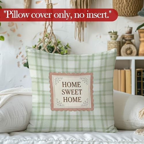 Sage Green Home Sweet Home Throw Pillow Covers, Housewarming Gifts, Farmhouse - Image 2