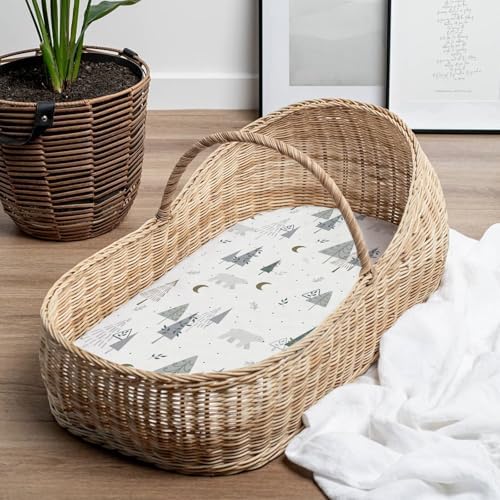 Stretch Fitted Bassinet Sheet Set BROLEX 2 Pack Cradle Sheets - Image 4