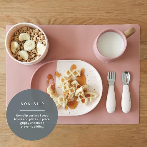 Yeah Baby Goods Silicone Toddler Placemat, Pale Terracotta - Image 3