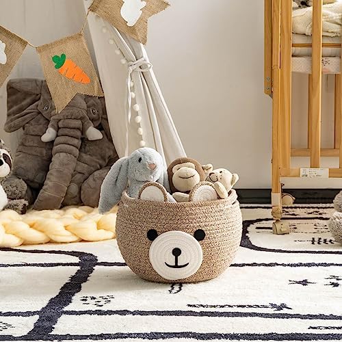 CherryNow Baby Basket for Gifts Empty, Cute Bear Design, Light Brown - Image 5