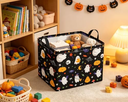 Rectangular Halloween Basket for Boys and Girls Kids Trick or Treat Pumpkin - Image 5