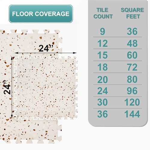 Sorbus Wood Grain Floor Tiles Foam Mat EVA Interlocking Mats Tile 3/8-Inch - Image 2