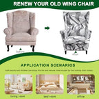 CRFATOP Wingback Chair Covers Wing Armchair Slipcovers - Image 4