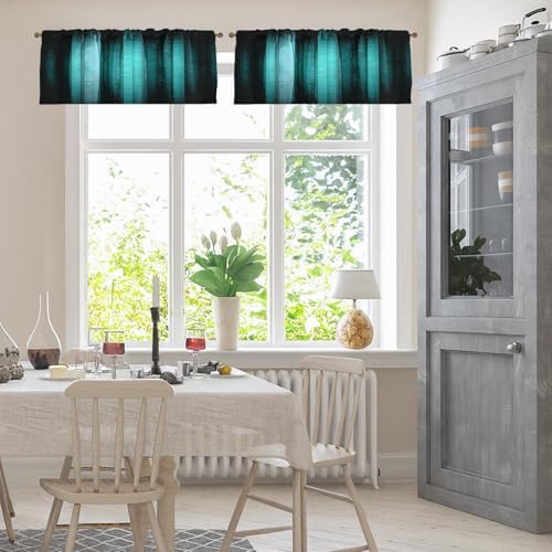Emvency Valances for Windows, 2 Pack, 52x18 Inch, Abstract Glass - Image 2