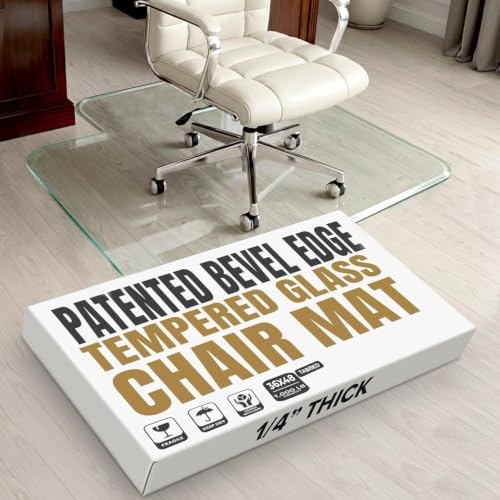 Tempered Glass Chair Mat with Lip by ClearlyInnovative