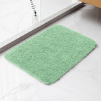 Polyester Bathroom Rug 17"x24" Light Green, Non-Slip Soft Bath Mat by Kildoss