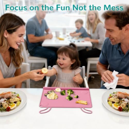 Silicone Placemat for Babygirls Eating-Out: Wipe Clean & Roll up for Outdoor - Image 4