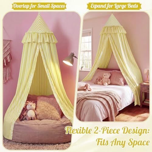 SmoothNovelty Yellow Striped Bed Canopy - Image 6