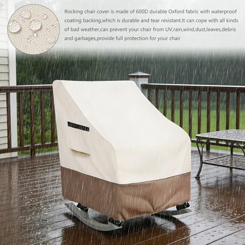 Rocking Chair Cover 2 Pack, 600D Heavy Duty Waterproof and Sunproof Patio - Image 5