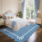 GarveeHome Scalloped Bow Rug 9x12 Washable Rugs - Image 2