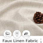 Valances for Windows, Light Filtering Faux Linen Textured Small Short Valance - Image 3