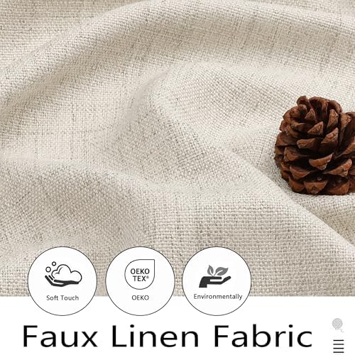 Valances for Windows, Light Filtering Faux Linen Textured Small Short Valance - Image 3