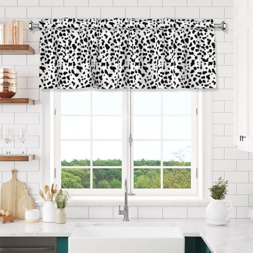 Dalmatian Print Animal Pattern Kitchen Window Valance 54x18 Inch - Image 6