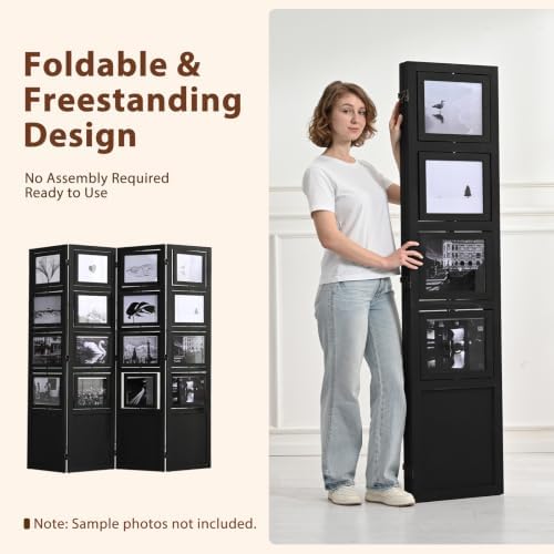 4 Panel Photo Room Divider, Folding Privacy Screen Decorative - Image 3