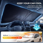 DooGooCoo Windshield Sun Shade for Nissan Rogue 2021-2025 2026 Sunshade for Car - Image 3