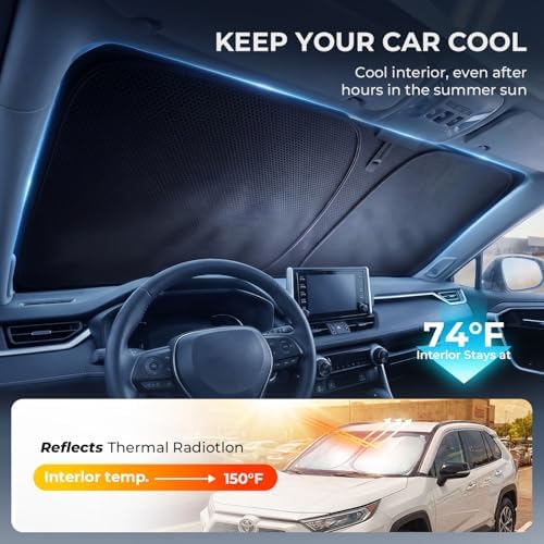 DooGooCoo Windshield Sun Shade for Kia Telluride 2020-2026 Sun Shade for Car - Image 3