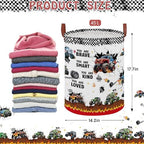 Monster Trucks Laundry Hamper Basket Kid Gift Toy Bin Empty Car Nursery Decor - Image 2