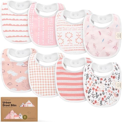 KeaBabies 8-Pack Organic Baby Bibs by KeaBabies