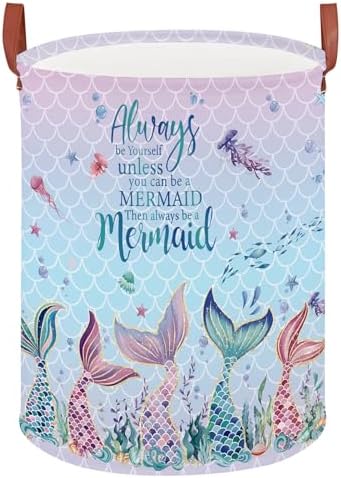 Mermaid Room Decor Kids Laundry Basket, Under The Sea Kids Clothes Hamper by XHWZOF
