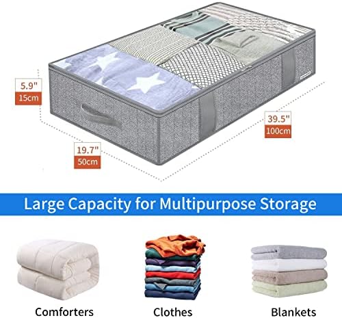 Onlyeasy Underbed Storage Bags Organizer, 4 Pack Large Capacity Under Bed - Image 2
