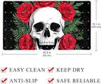 Shower Mat Non Slip 26.8 x 15.1 Inches, Skull Rose Bathtub Mat Shower Stall Mats - Image 4