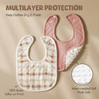 POIKSHARK 6-Pack Muslin Baby Bibs - Image 2