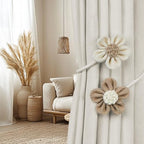 KLOGTSIND Flower Curtain Tiebacks, Decorative Curtain Holdbacks No Drill - Image 2