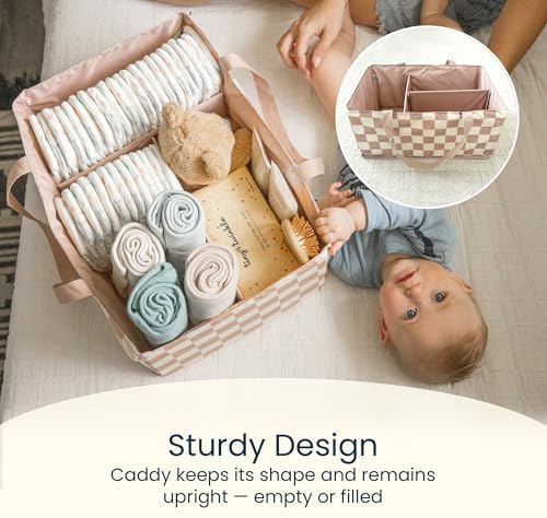 Tiny Twinkle Diaper Caddy Organizer | Foldable Baby Storage Basket - Image 3