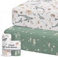 Sorrel + Fern Baby Crib Sheets Neutral, Fitted 2-Pack by SorrelFern
