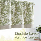 Vangao Floral Valances for Windows Leaf Green W50 X 16L 1 Panel - Image 7