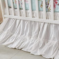 Brandream Crib Bed Skirt for Baby Girls Boys White Boho Bohemian Solid Cotton by Brandream