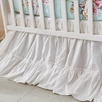 Brandream Crib Bed Skirt for Baby Girls Boys White Boho Bohemian Solid Cotton by Brandream