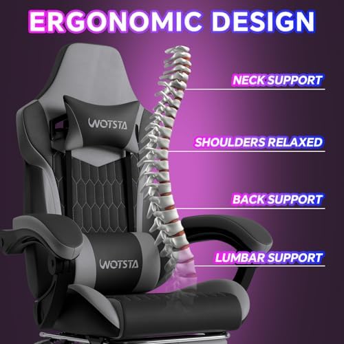Gaming Chair with Footrest, High Back Gaming Chairs PVC Leather Ergonomic Gamer - Image 5