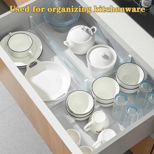 8 Pcs Drawer Dividers for Clothes, 3.15" High 11.34"-19.69" clear - Image 7