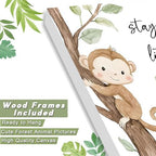 Framed Woodland Nursery Wall Art, Forest Animal Pictures Nursery Wall Decor - Image 2