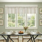 jinchan Striped Valance Farmhouse Window Treatment Linen- Polyester Textured - Image 4