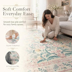 Wonnitar Washable Round Rugs 6ft, Boho Soft Ultra-Thin Circular Carpets - Image 4