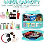 Chenille Letter Patch Stuff Bag, Preppy Clear Makeup Cosmetic Bag Large - Image 4