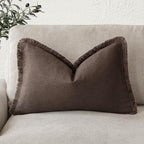 Foindtower Decorative Linen Fringe Lumbar Throw Pillow Covers Cozy Boho by Foindtower