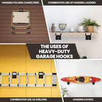 14" Large Heavy Duty Garage Hooks, Steel Garage Storage Hooks - Image 4
