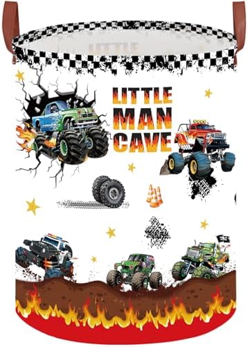 Monster Trucks Laundry Hamper, Car Room Decor Storage Basket, Kid Valentine's by XHWZOF