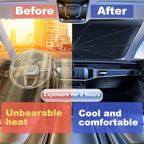 Windshield Sun Shade Umbrella for Car Foldable Umbrella Front Window Sunshade - Image 4